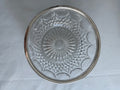 Vintage crystal bowl with silver plated rim.
