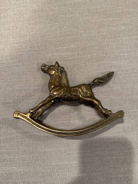 Vintage Brass Rocking Horse