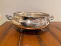 Vintage crescent silver plated casserole dish.