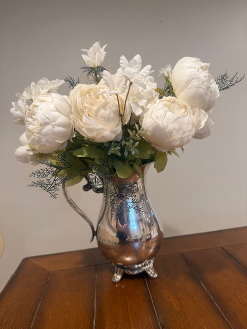 Silver plated footed water pitcher