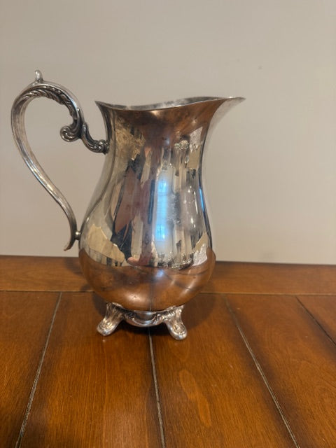 Silver plated footed water pitcher