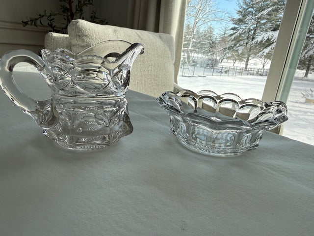 Glass/crystal Cream and Sugar Set