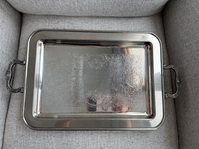 Leonard footed tray with handles.