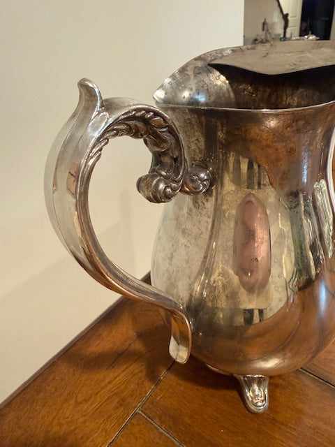 Silver plated footed water pitcher