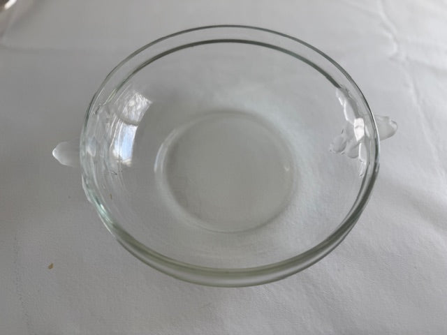 Mikasa satin rose clear glass bowl