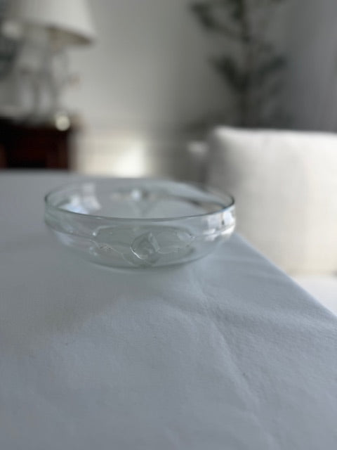 Mikasa satin rose clear glass bowl