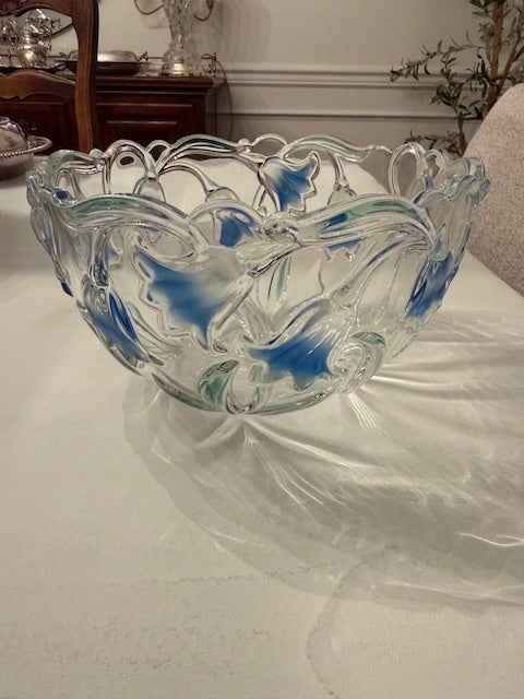 Mikasa bluebells floral glass bowl