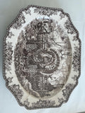 Josiah Wedgewood and sons "His Majesty" brown Transferware Turkey Serving Platter