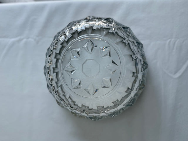 Vintage crystal bowl with silver plated rim