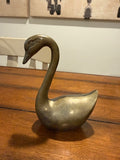 Large Brass Swan