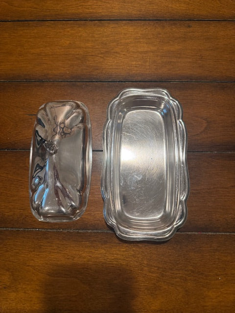 Silver plated butter dish