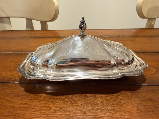 Silver plated butter dish