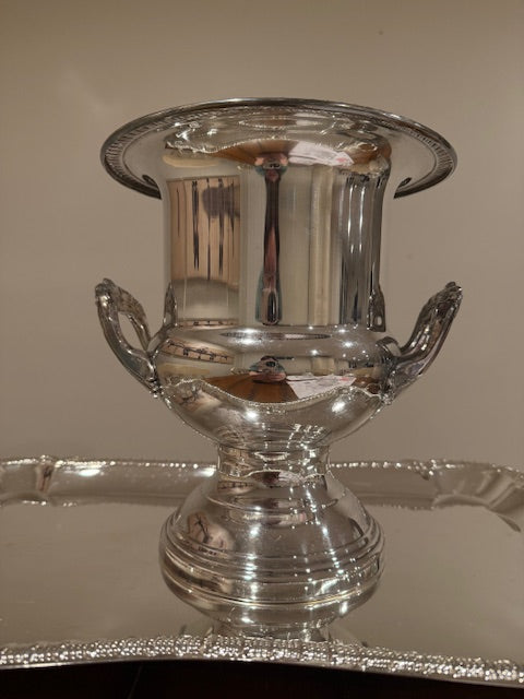 Vintage silver-plated trophy cup and or champagne bucket.  Size large.