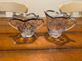 Crystal Etched with Silver Lining Cream and Sugar Set