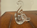 Hand Blown Clear Glass Bird Paperweight Figurine
