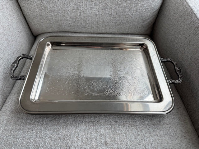 Leonard footed tray with handles.
