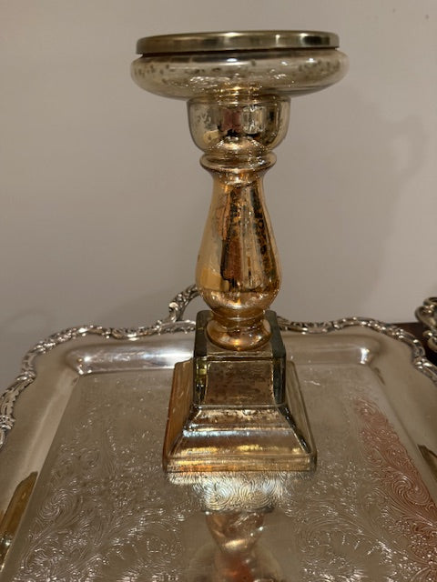 Vintage Mercury Glass Candle Stick