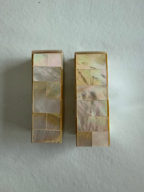 Mother of pearl Currey and Company salt and pepper shakers