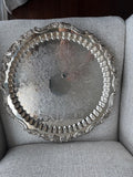 Vintage Wallace ornate footed serving tray.