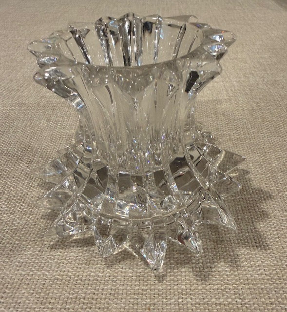 PartyLite Aurora lead/crystal reversible pillar candle holder