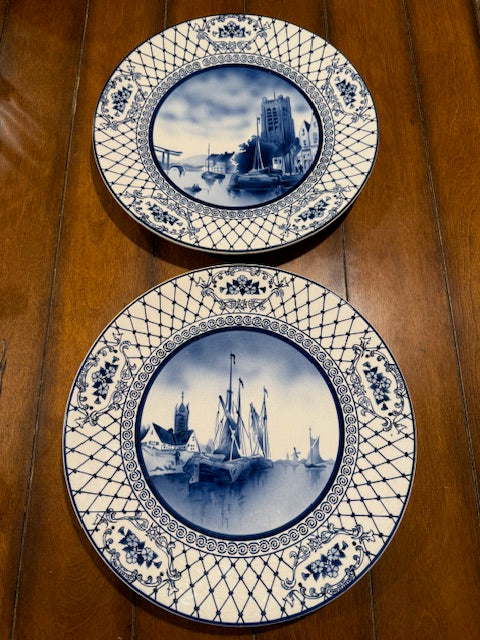 2 12 inch Dutch Delft style plates.