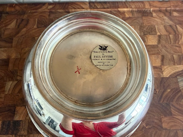 Large vintage silverplated Paul Revere bowl.