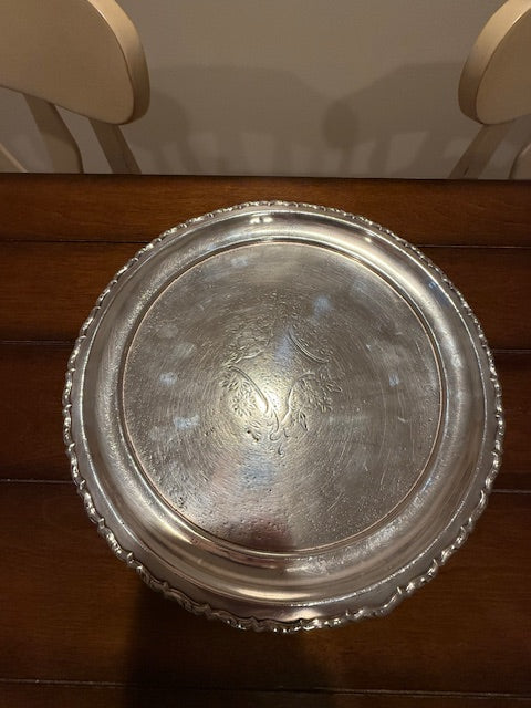 Meridian silver plated round tray
