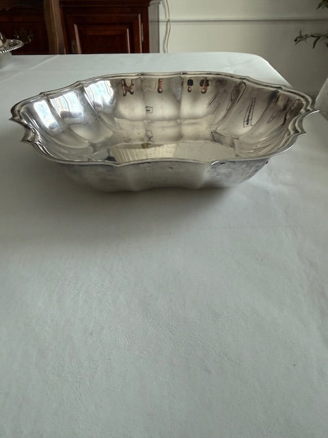 Silver plated international silver company scalloped dish.