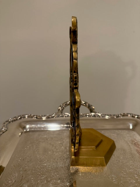 Vintage solid Brass Lyre and Laurels Bookend