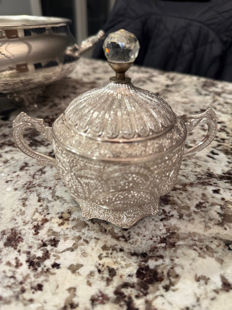 Silver plated sugar dish