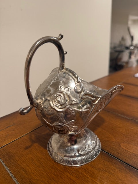 Vintage silver plated sugar scuttle bowl.