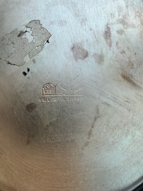 Vintage Sheridan silver plated on copper water pitcher with Victorian Bulbous roping.