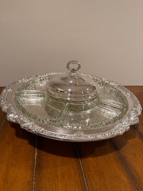 Vintage silver plated lazy susan