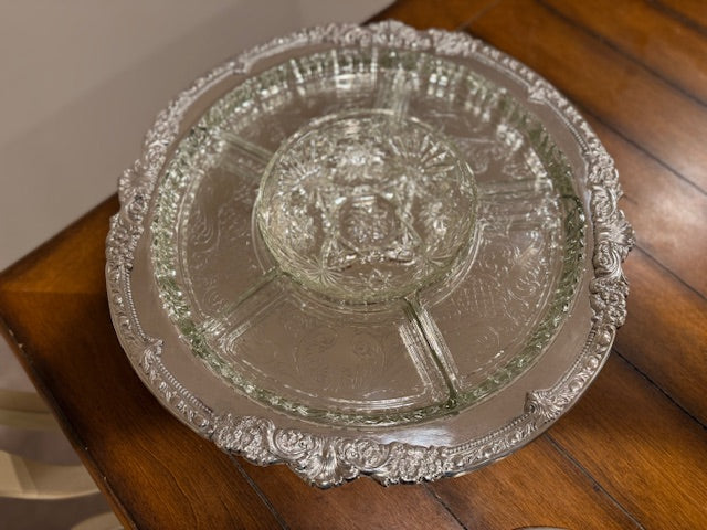 Vintage silver plated lazy susan