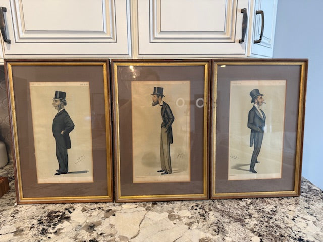 Vignette set of Vanity Fair 19th century satire prints.