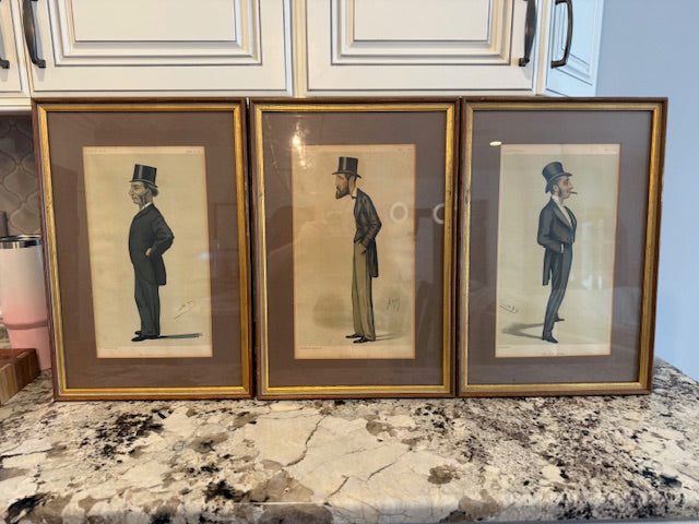 Vignette set of Vanity Fair 19th century satire prints.